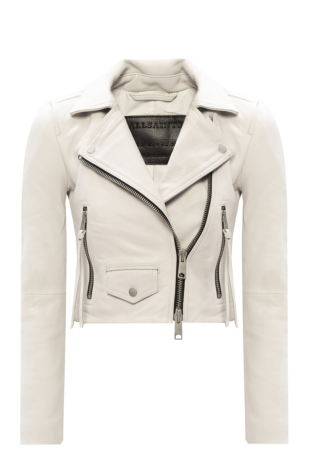 All saints cream leather jacket best sale